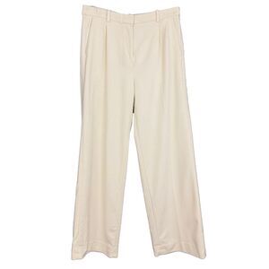 J.CREW Essential Wide-Leg Pant 4 City Twill Soft Ivory Trouser Drapey Office B87